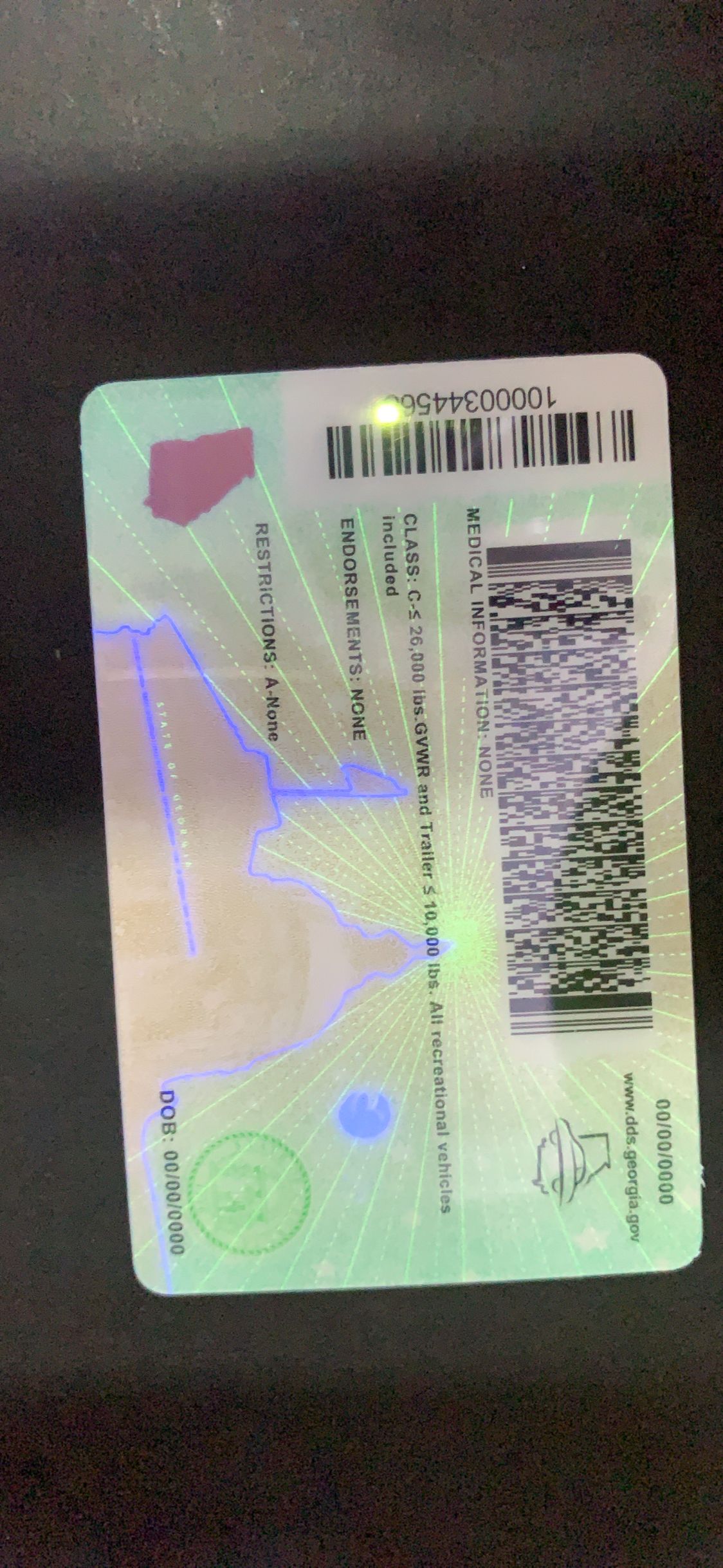 Georgia Drivers License - Image 2